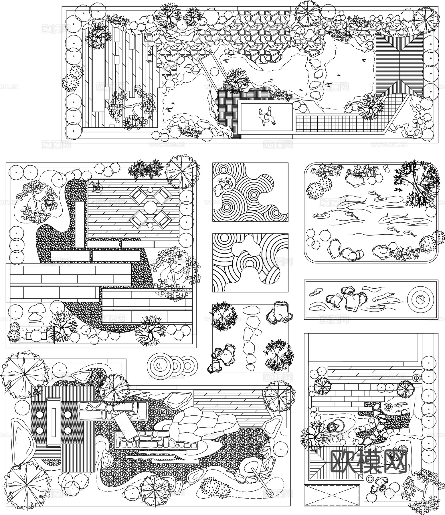 室内造景平面图CADcad施工图下载（渲染图3）
