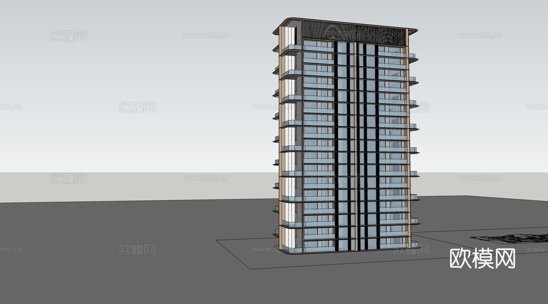 现代高层住宅  小区住宅建筑su模型