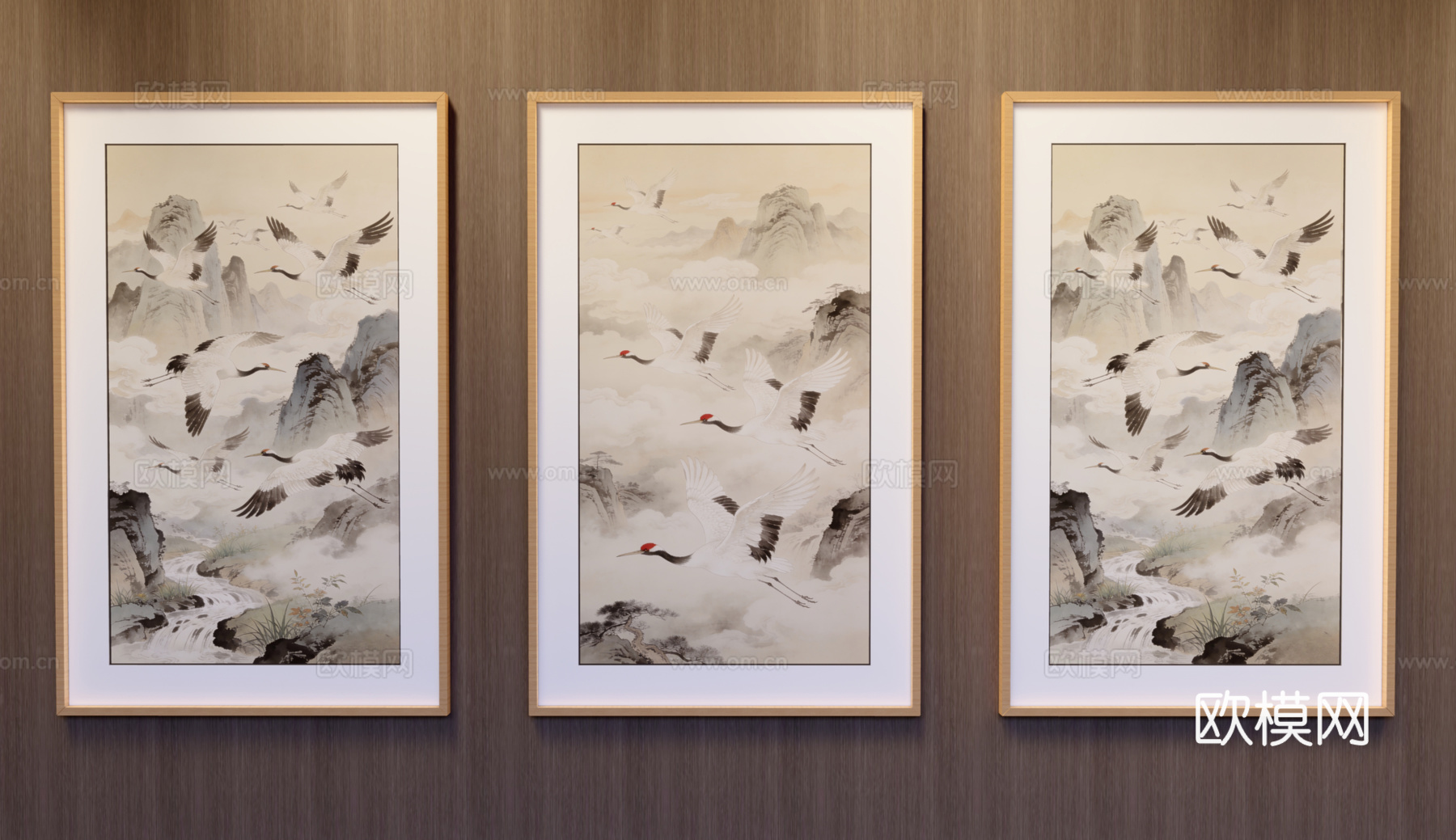 竖挂装饰画su模型