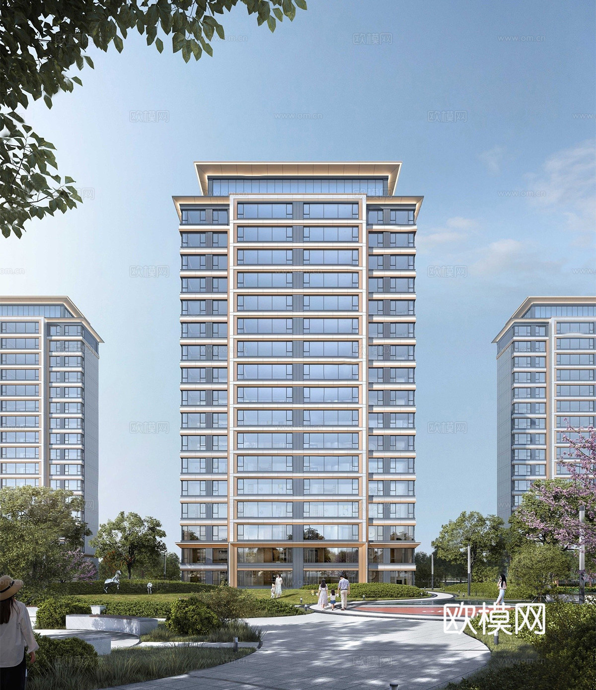 现代高层住宅  小区住宅建筑 高端住宅su模型