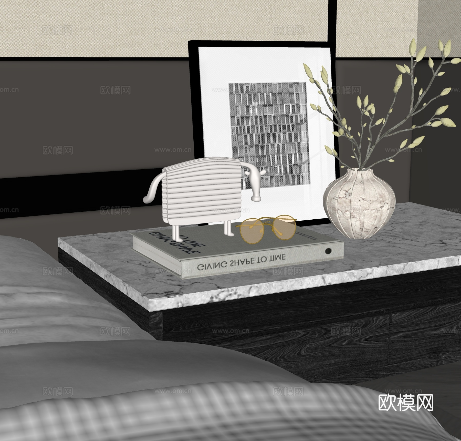 现代装饰品摆件su模型