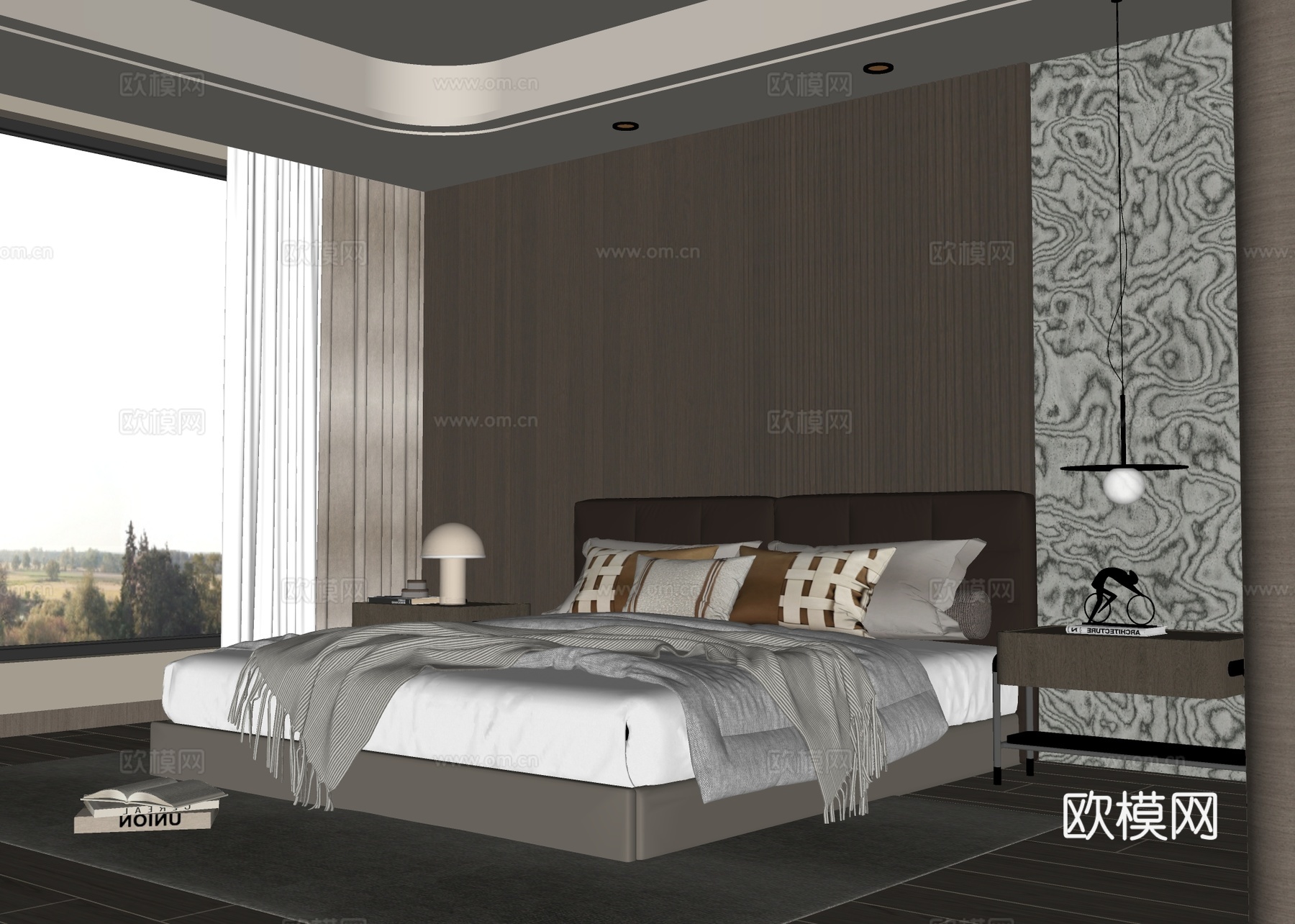 现代卧室su模型