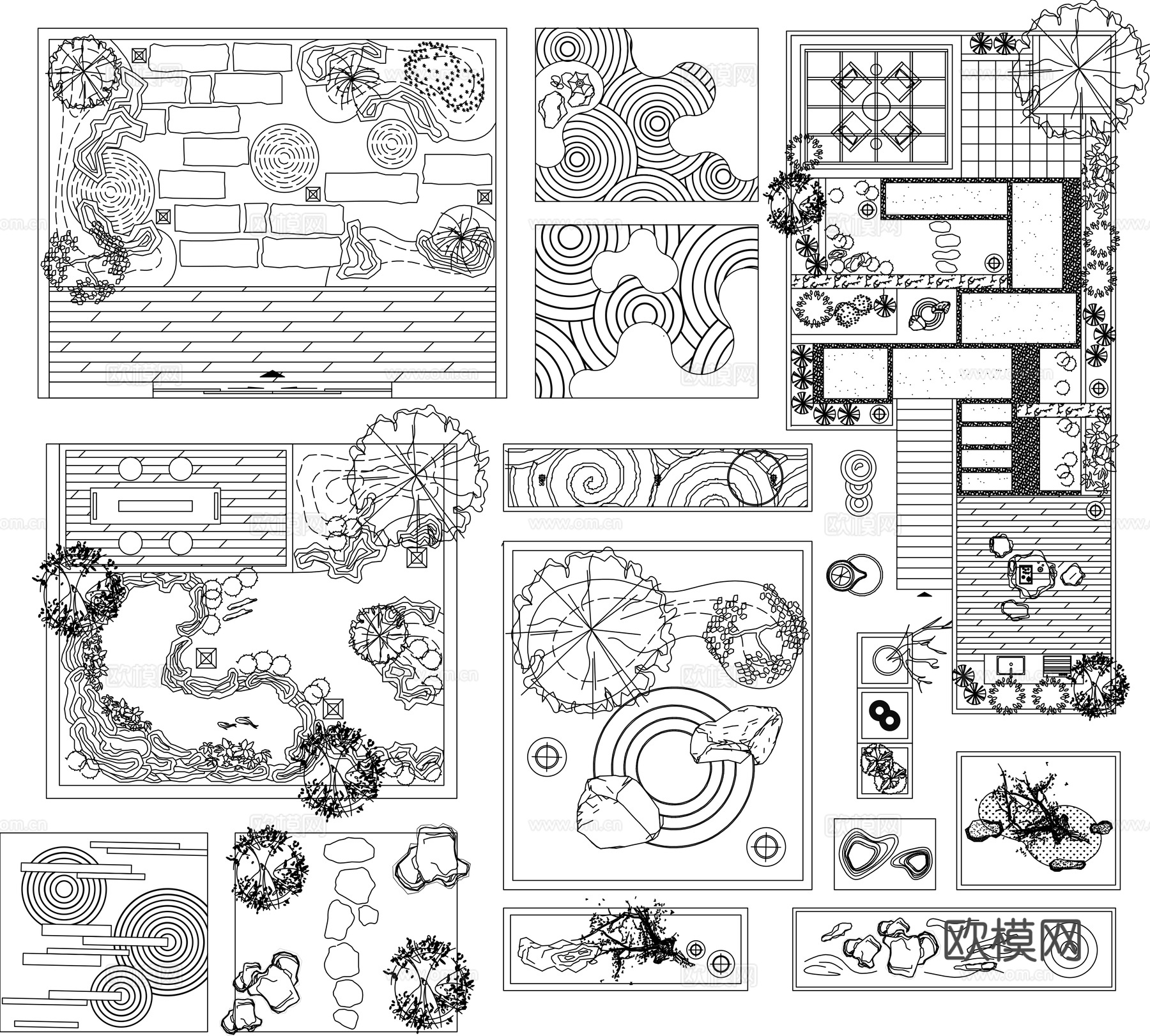 室内造景平面图CADcad施工图下载（渲染图2）