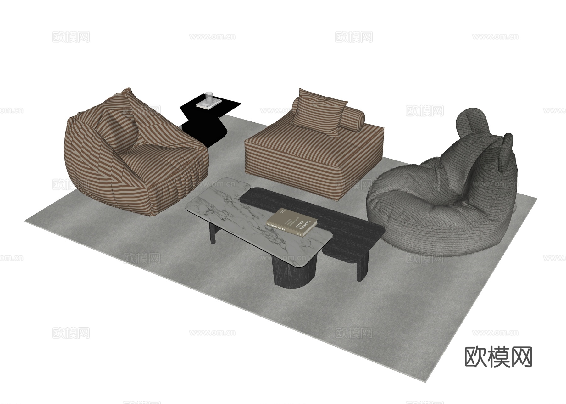 现代懒人沙发su模型