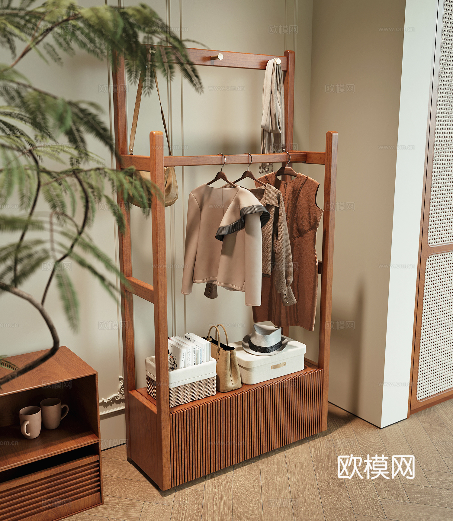 现代挂衣架su模型