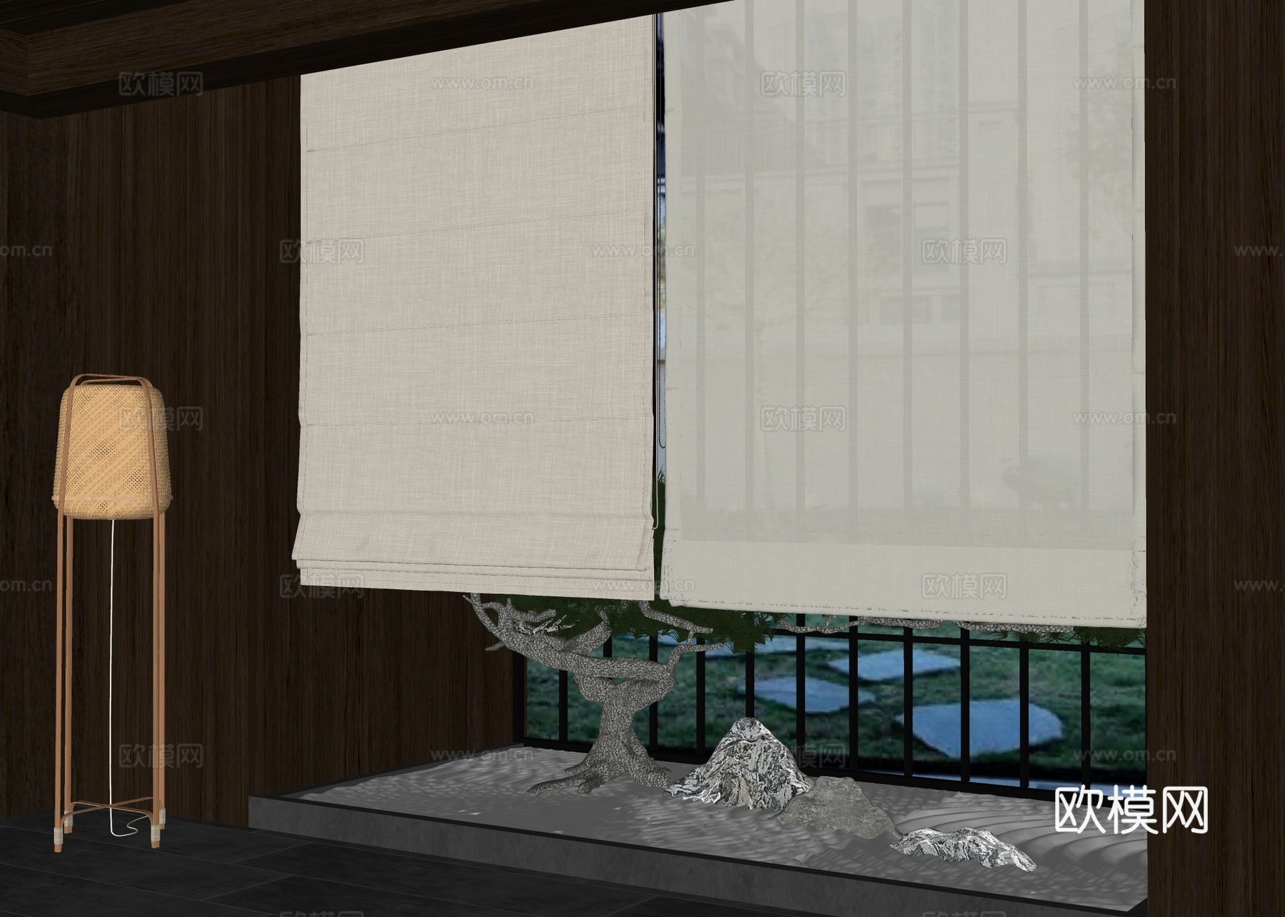 现代卷帘su模型