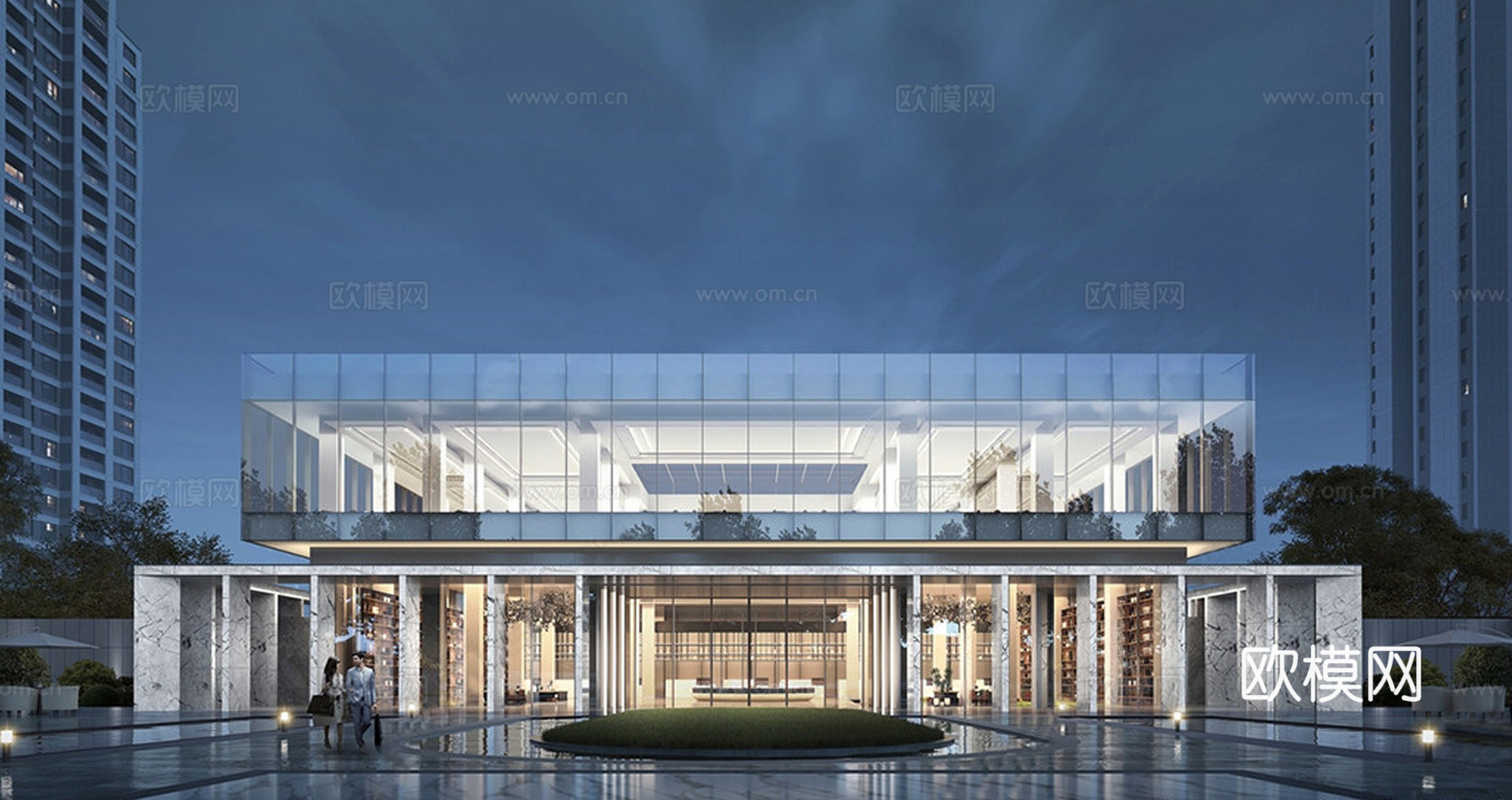 现代售楼处建筑 售楼部建筑su模型