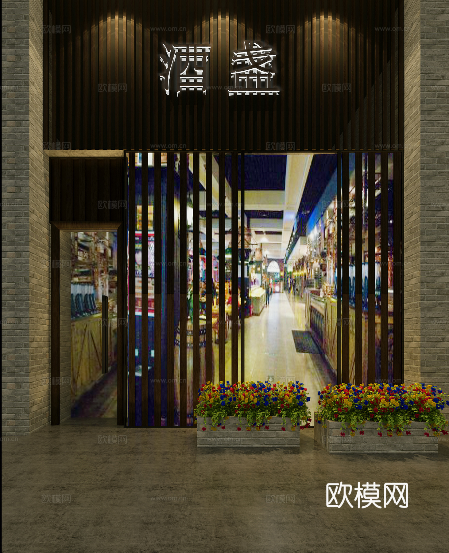 工业风门头 包厢3d模型