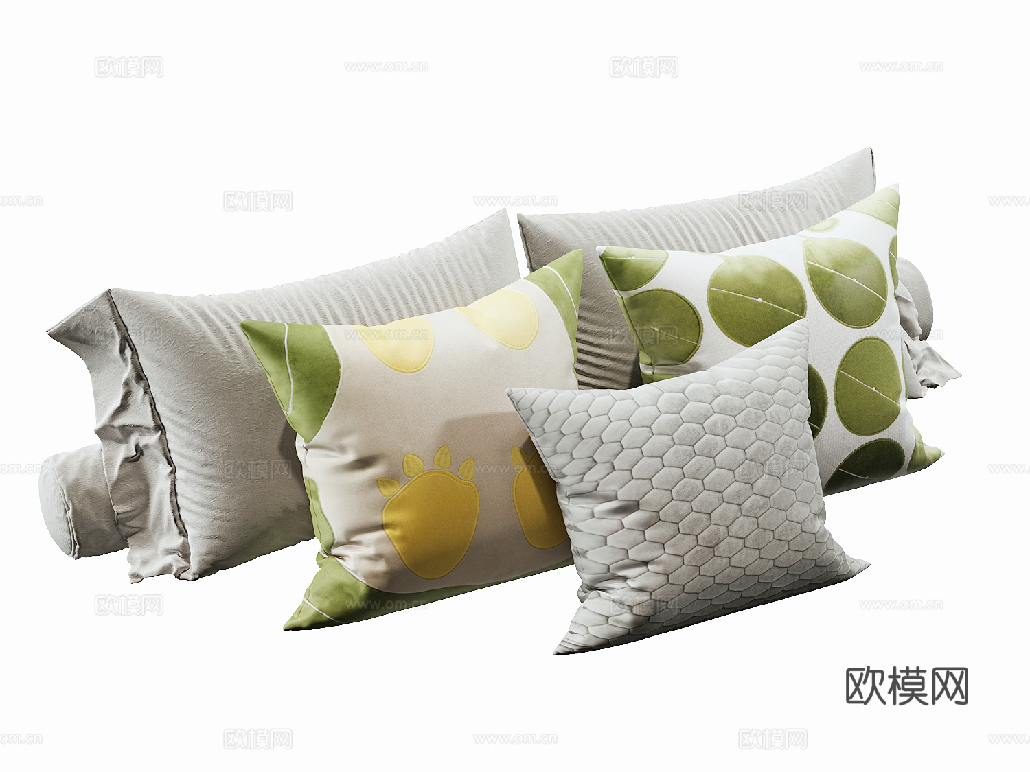 现代抱枕枕头su模型