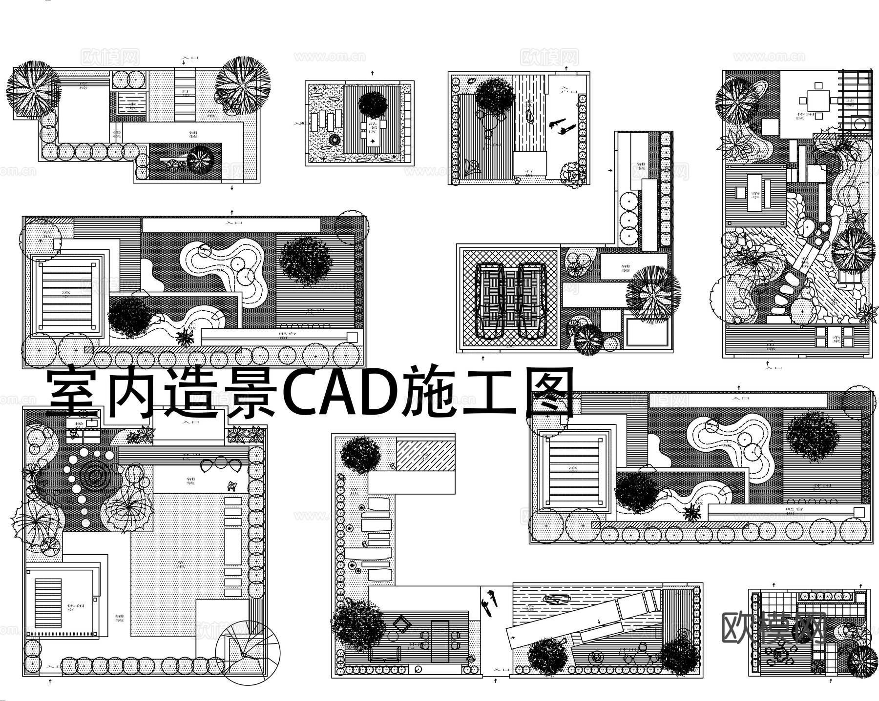 室内造景平面图CADcad施工图