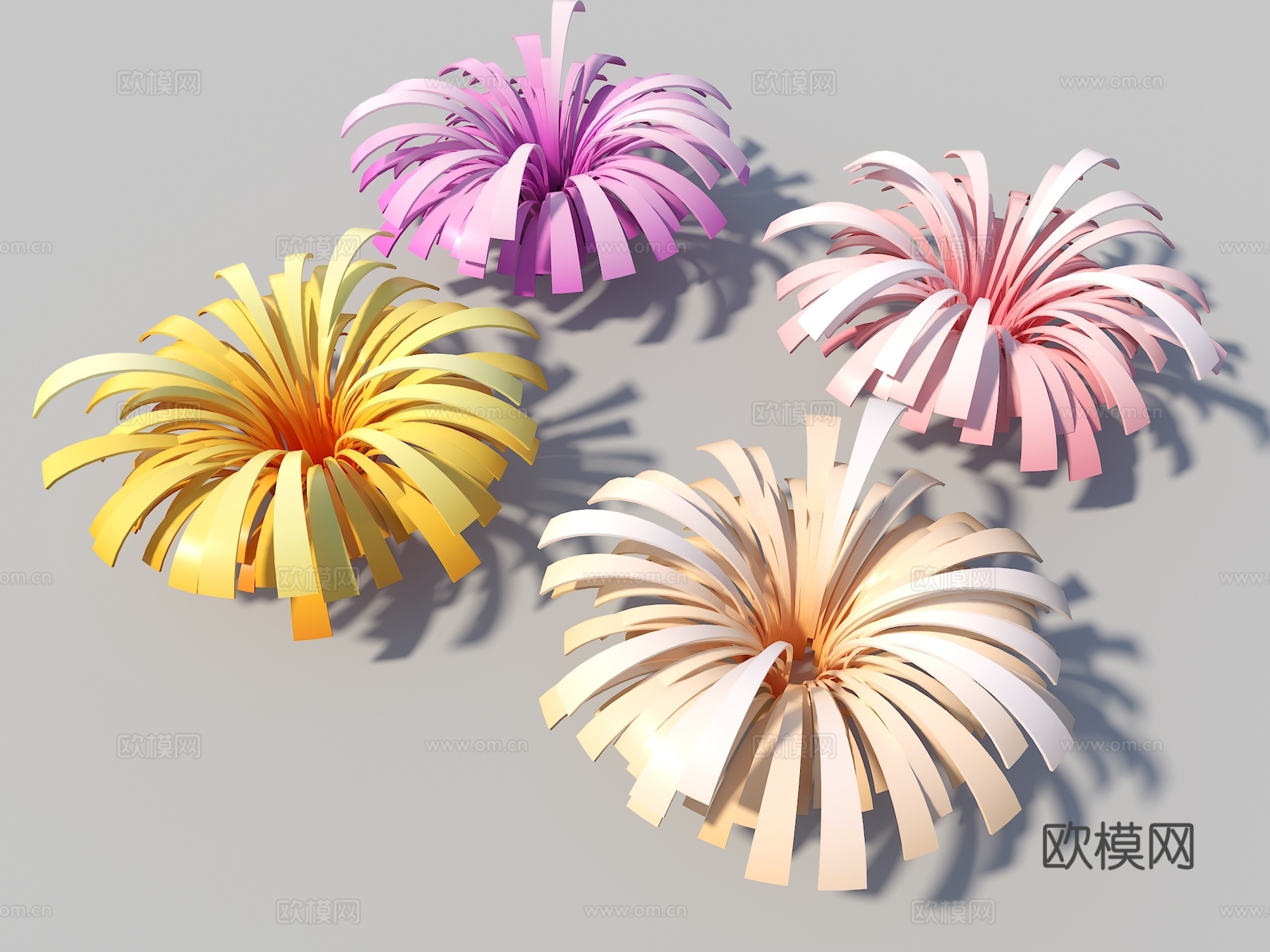 现代花朵 花朵小品 景观小品 城市雕塑 景观雕塑 花朵雕塑su模型