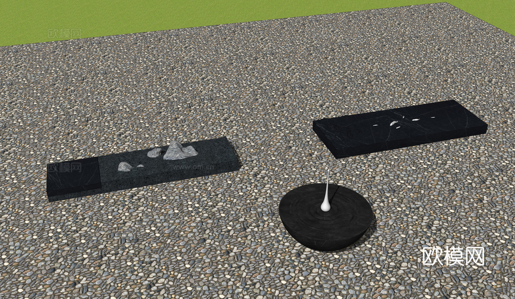 现代水景雕塑su模型