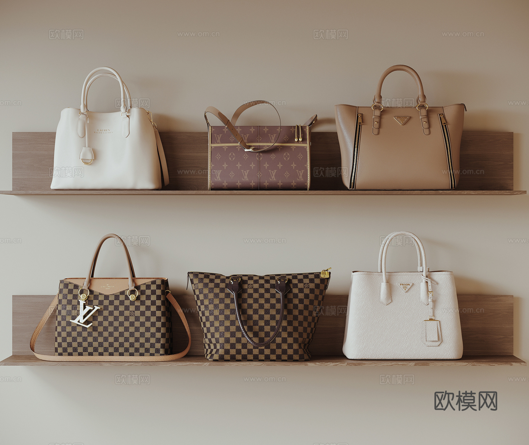 现代手提包su模型