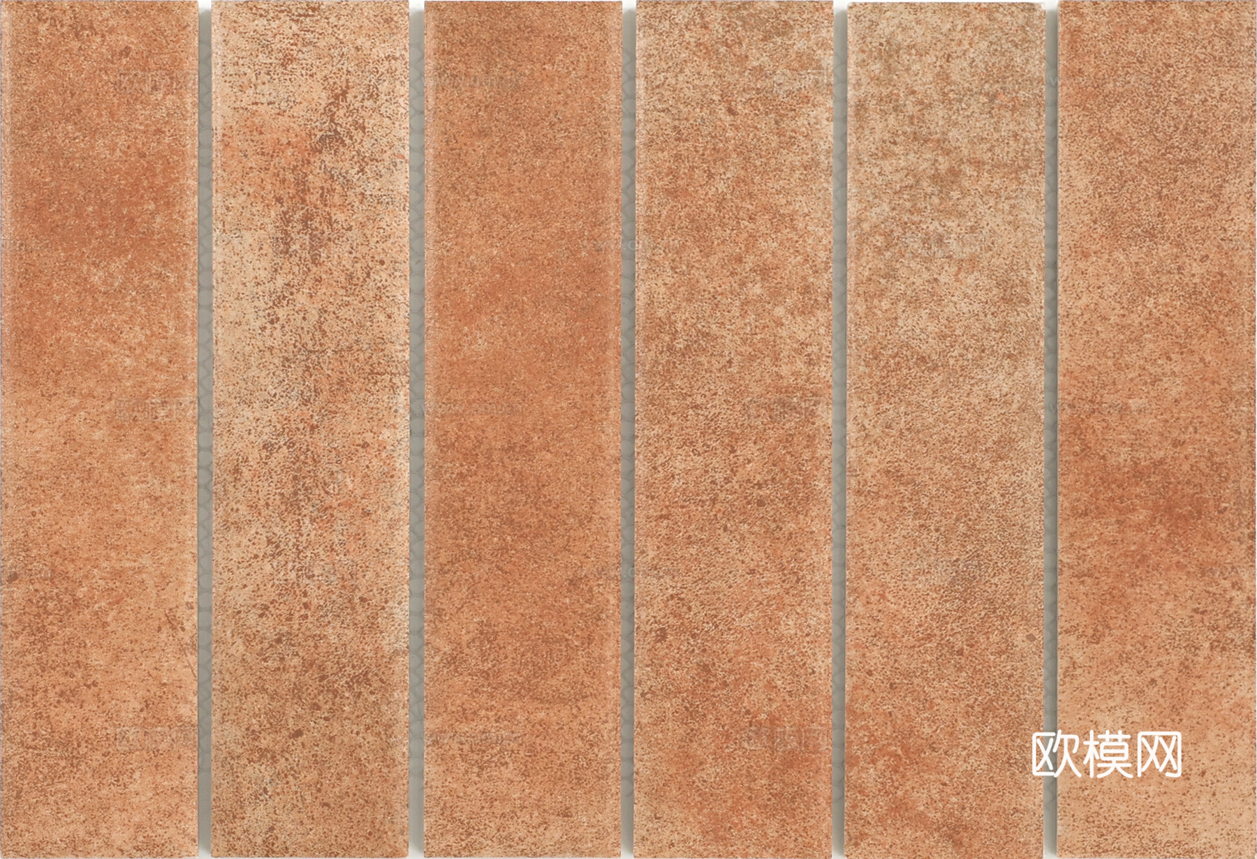 赤陶色长条手工砖 复古哑光水泥砖 美式乡村背景墙瓷砖 高清无