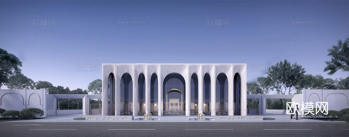 现代售楼处建筑 售楼部建筑su模型