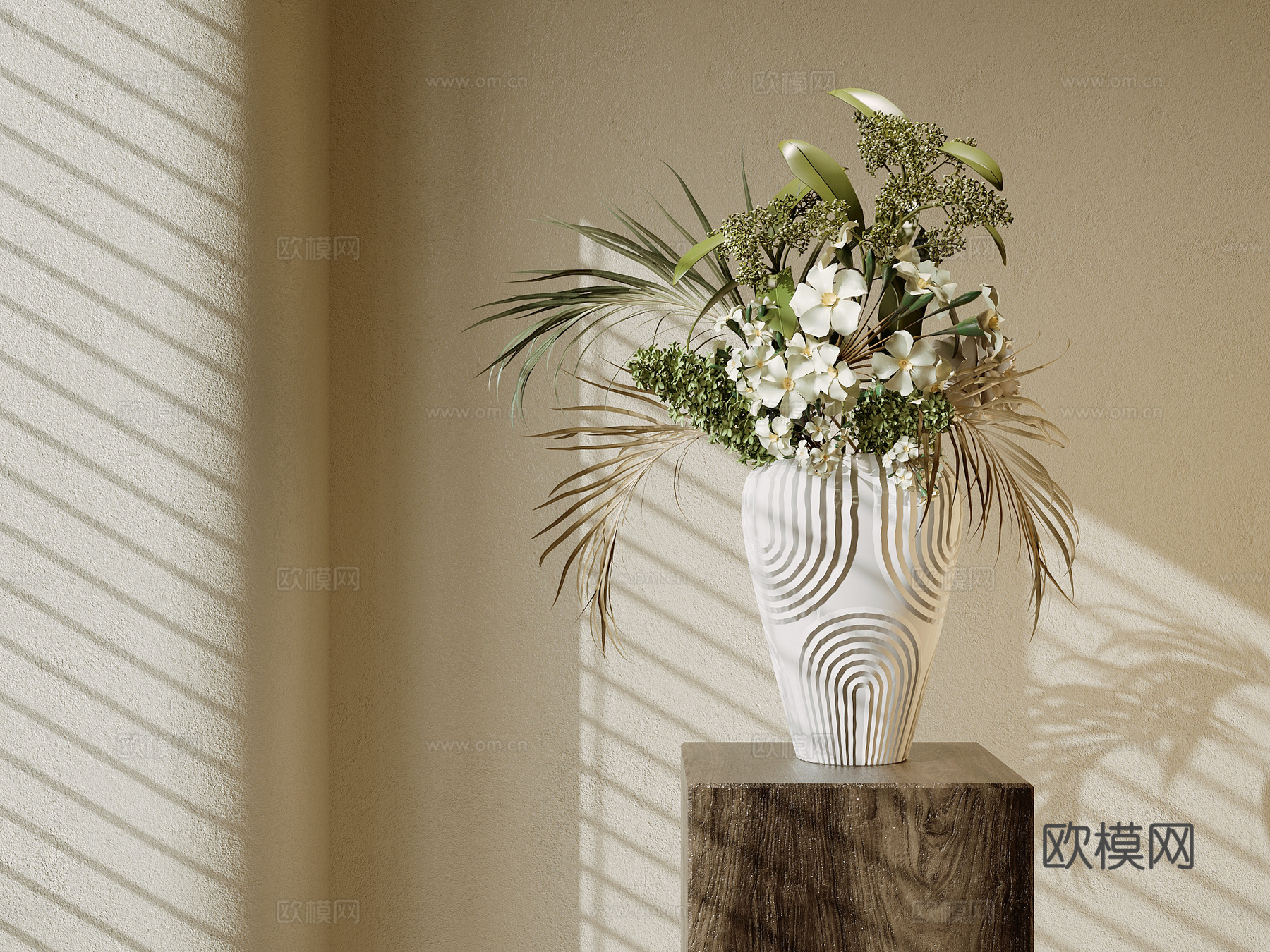 现代花瓶花艺插花su模型