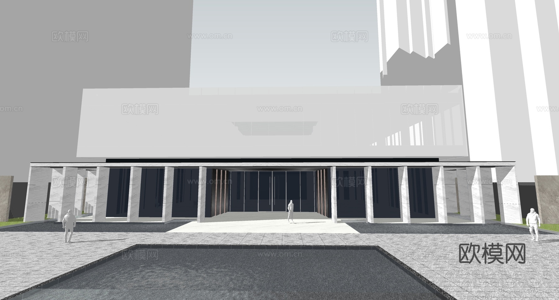 现代售楼处建筑 售楼部建筑su模型