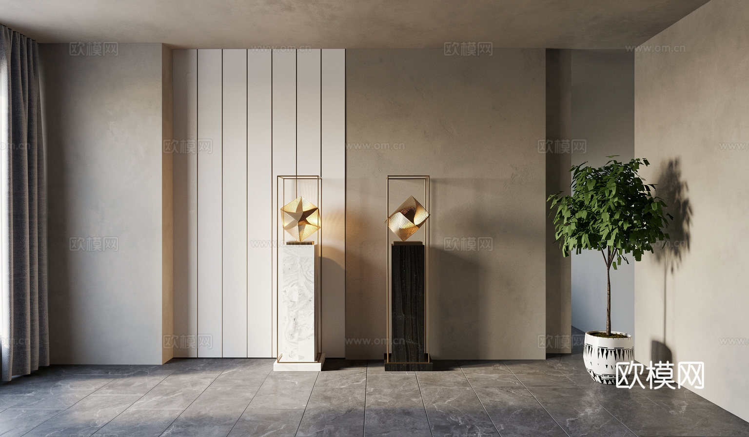 现代铁艺饰品摆件su模型