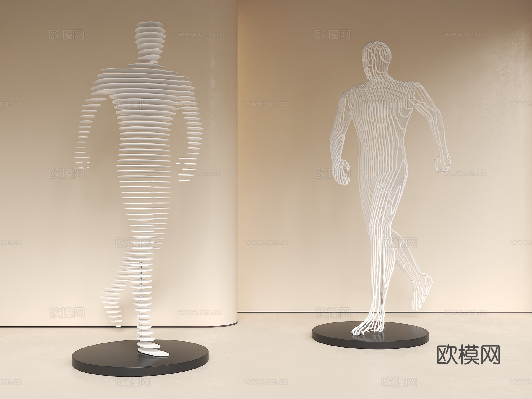 人物切片雕塑 人物摆件 雕塑摆件 景观小品 公园人物雕塑 人su模型