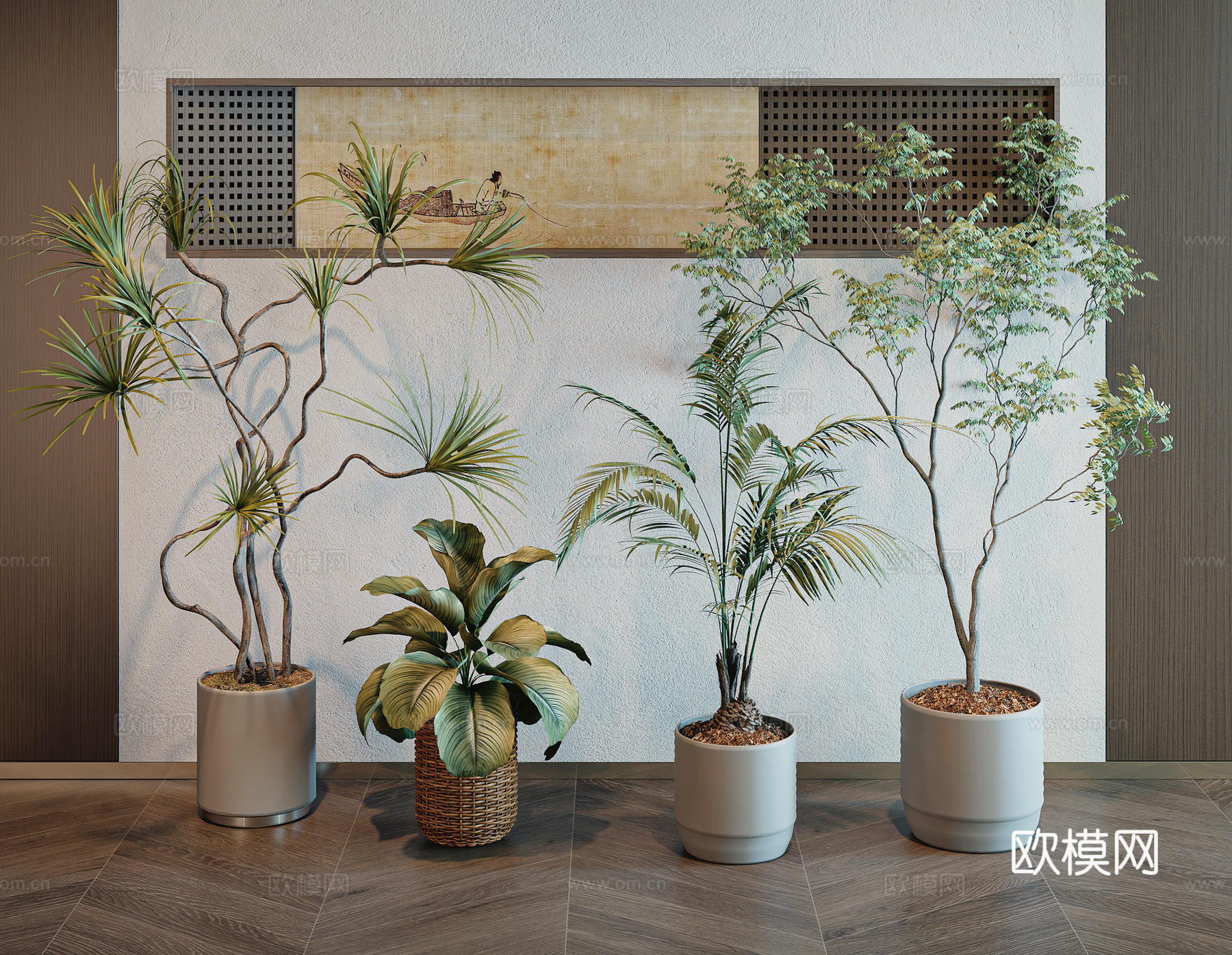 现代绿植盆栽su模型