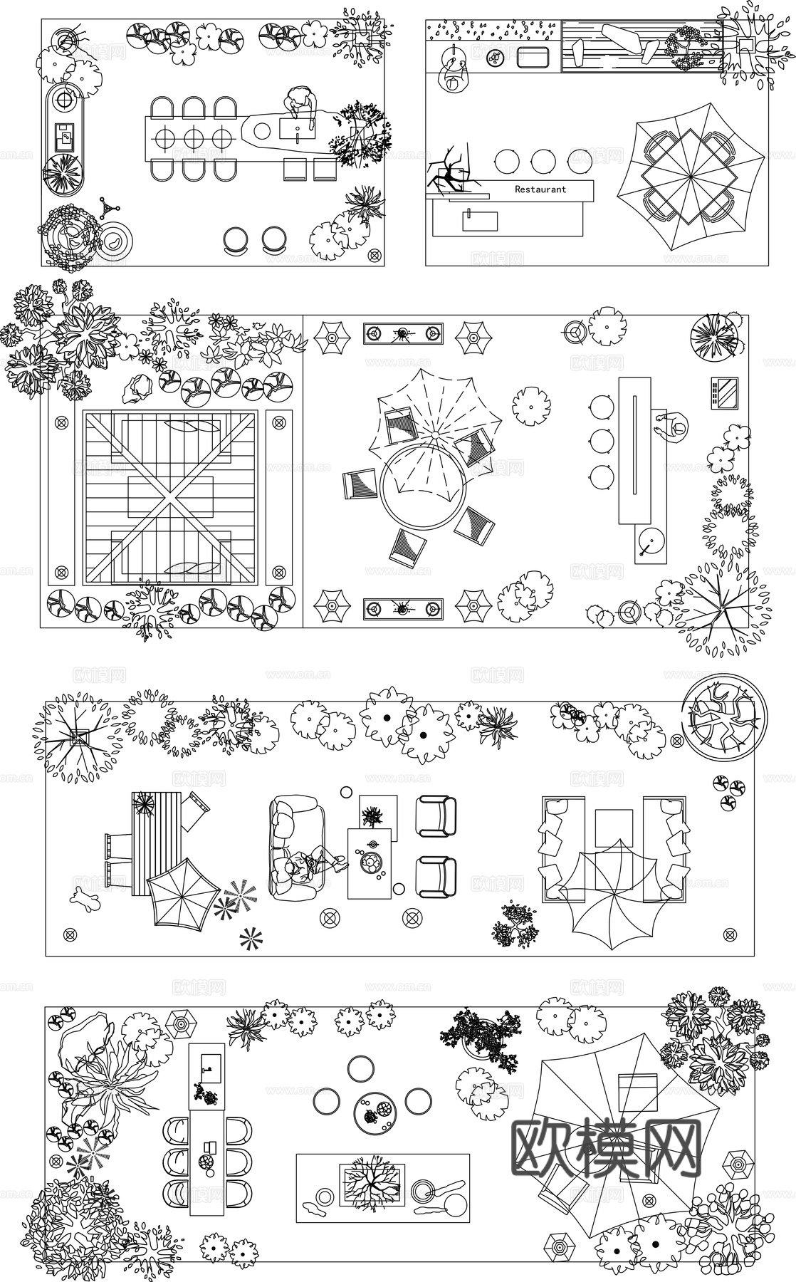 室内造景庭院造景CAD平面图cad施工图