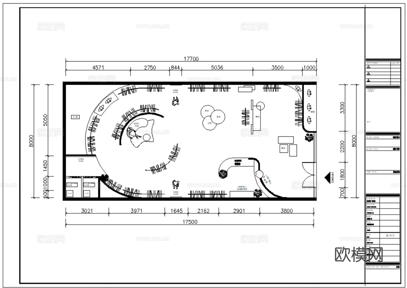 服装店 运动服装店 运动鞋包专卖店 休闲服装店 男装女装 男cad施工图