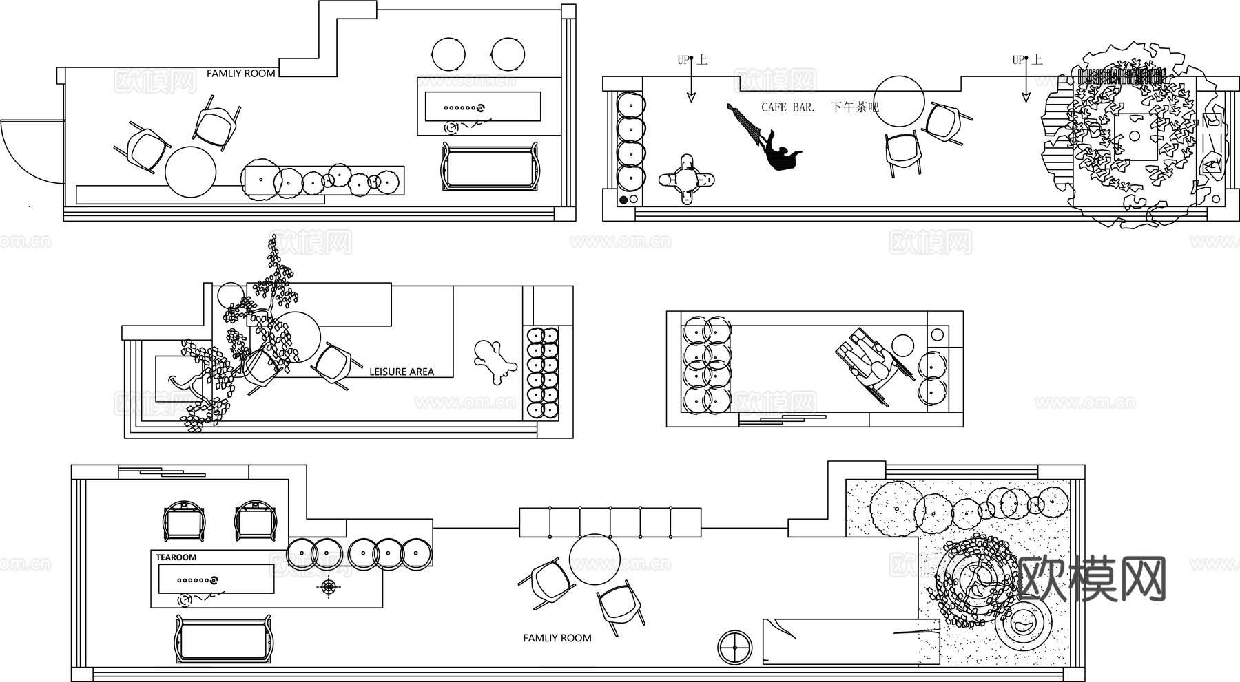 室内造景庭院造景CAD平面图cad施工图下载（渲染图2）