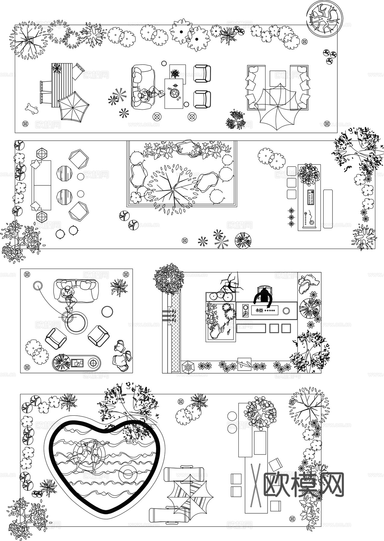 室内造景庭院造景CAD平面图cad施工图