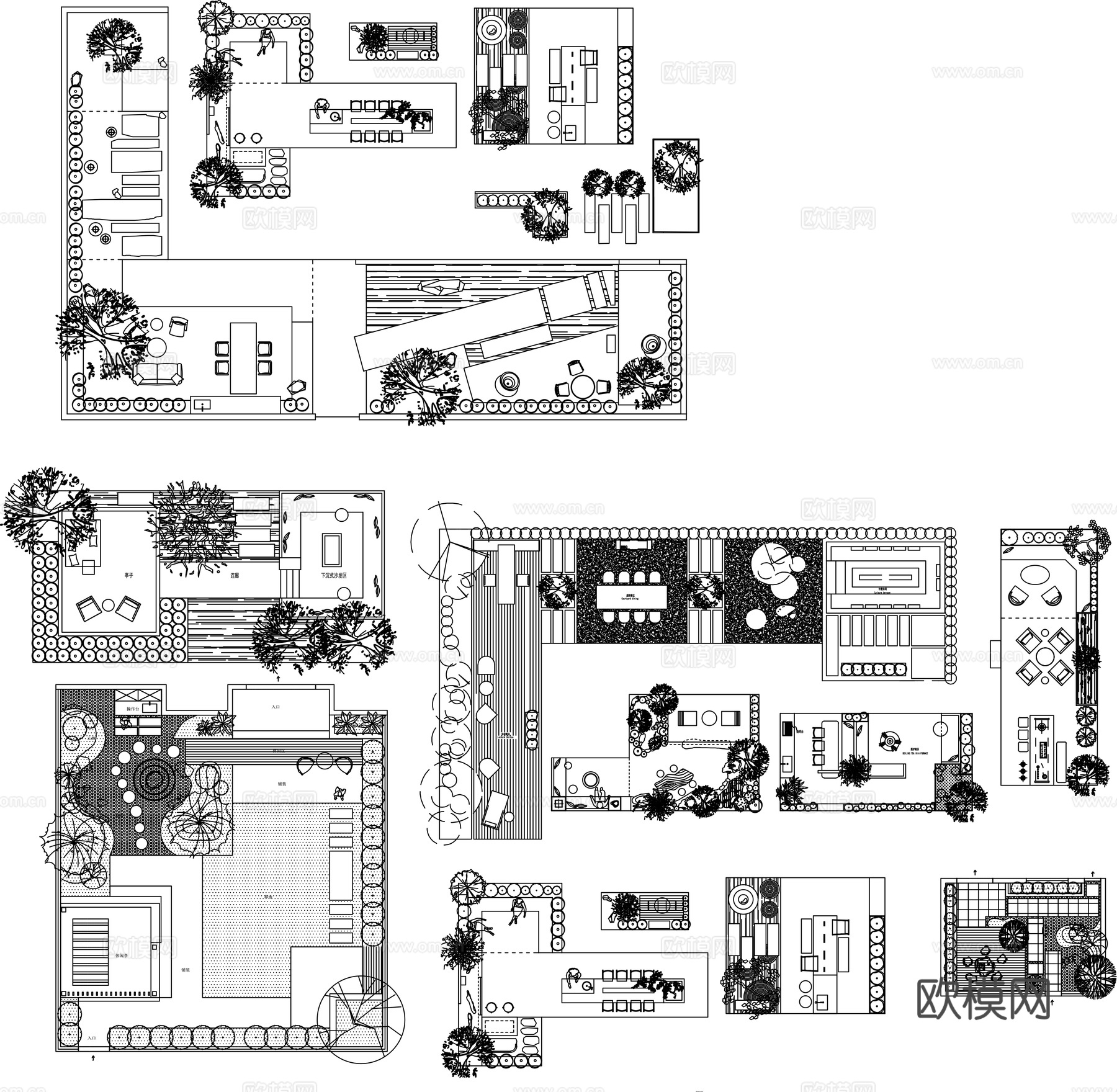 室内造景庭院造景CAD平面图cad施工图下载（渲染图2）