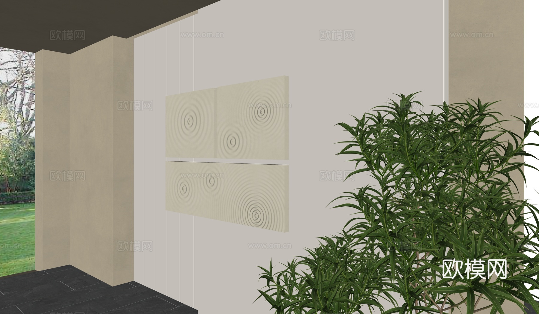 现代背景墙 波纹墙面装饰 涟漪石膏板 涟漪装饰挂件 波纹墙饰su模型