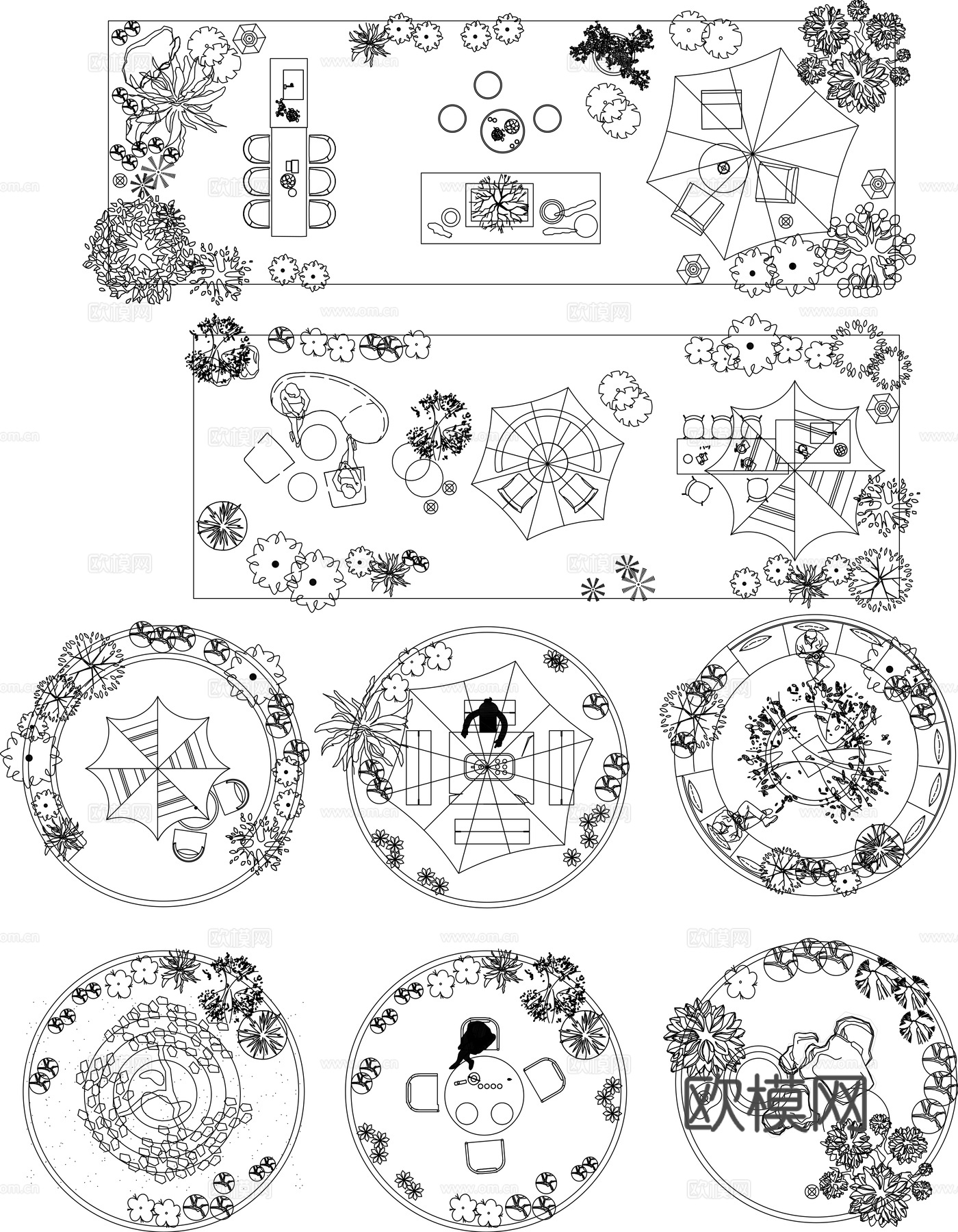 室内造景庭院造景CAD平面图cad施工图