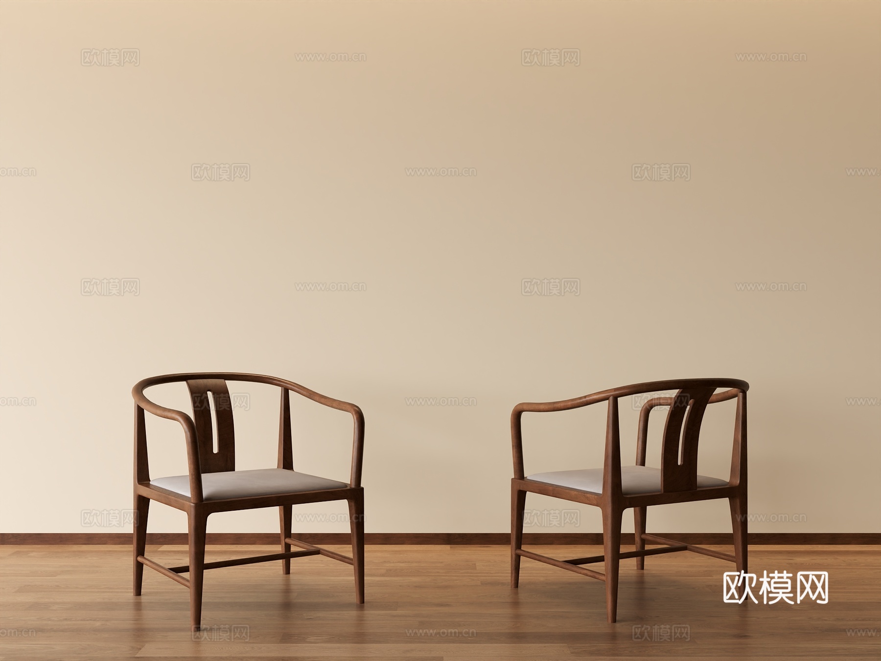 新中式休闲椅单椅3d模型