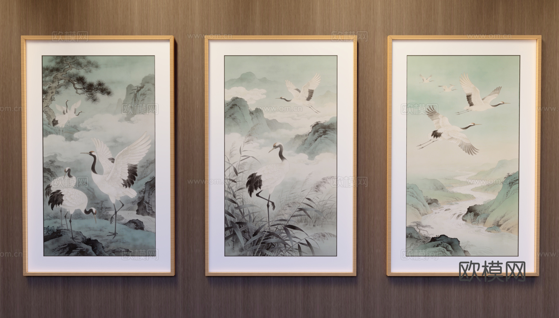 竖挂装饰画su模型