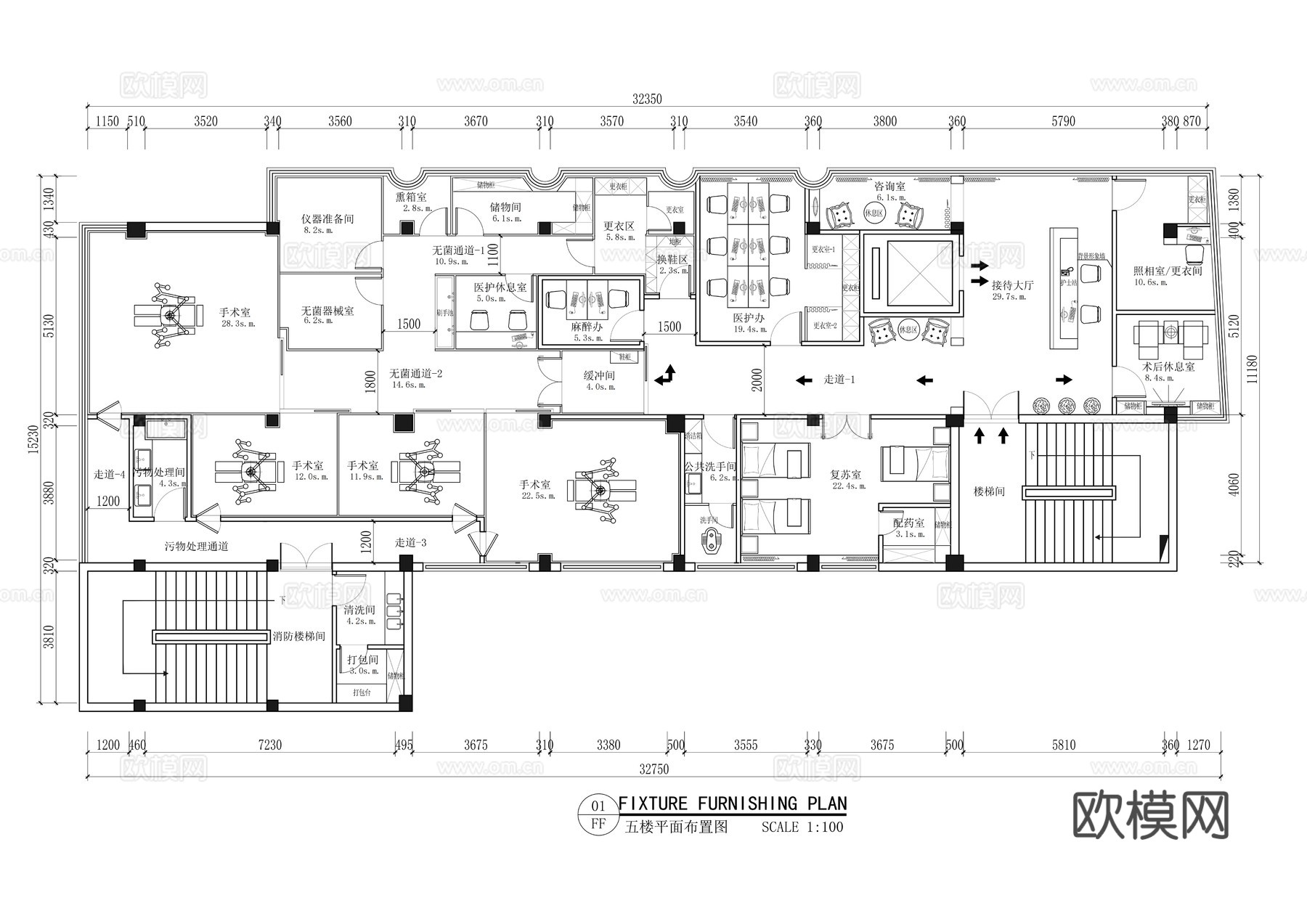 佛山曙光金子医学美容医院平面布置图cad施工图下载（渲染图5）