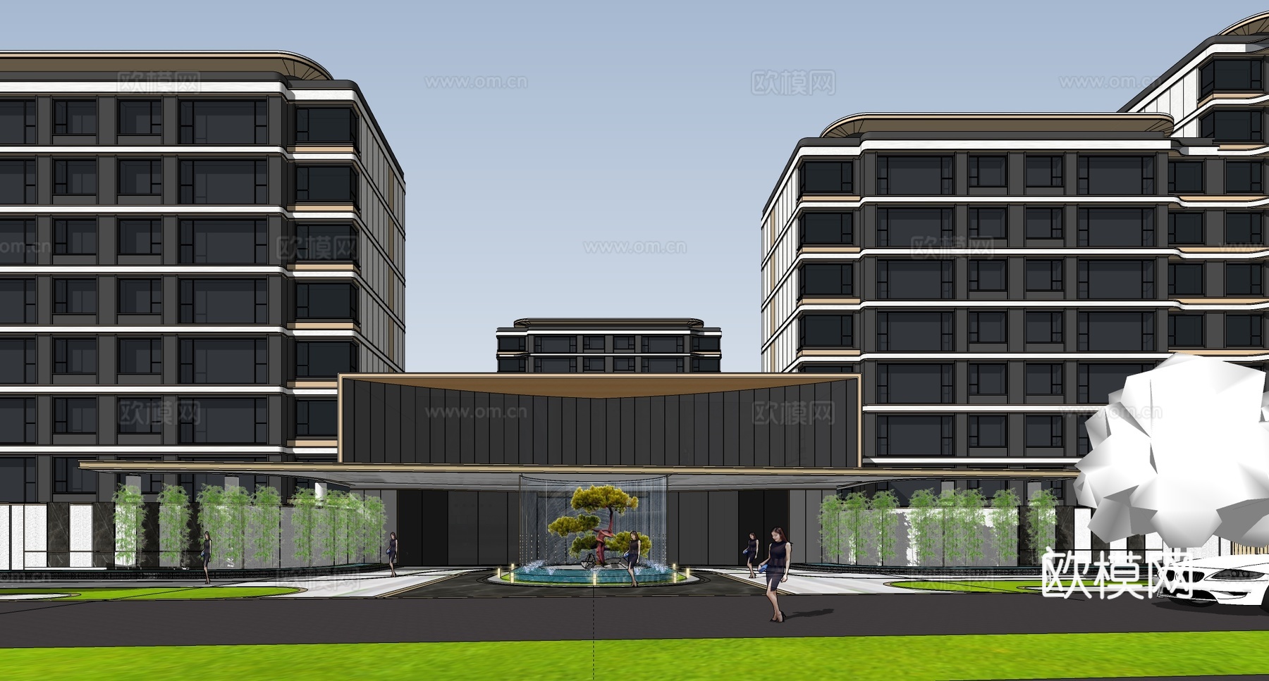 现代售楼处建筑 售楼部建筑su模型