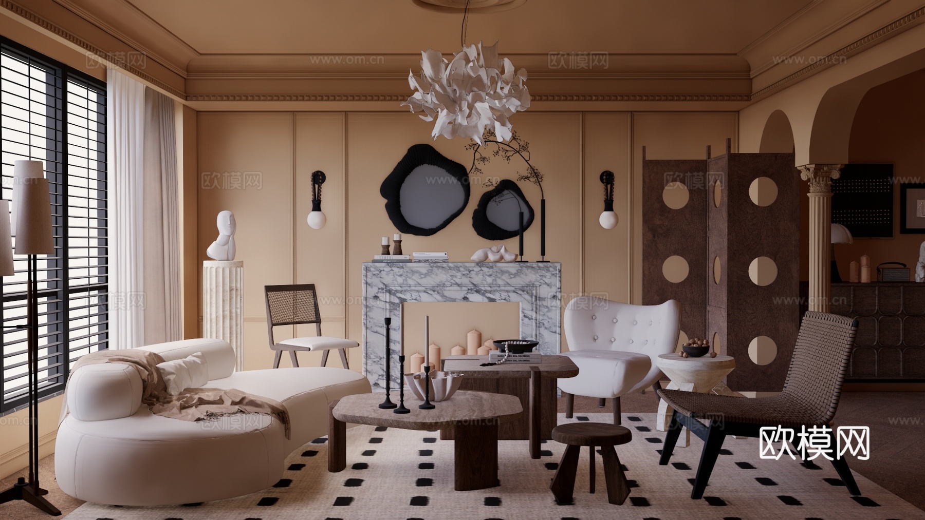 客厅 卫生间 卧室 阳台su模型