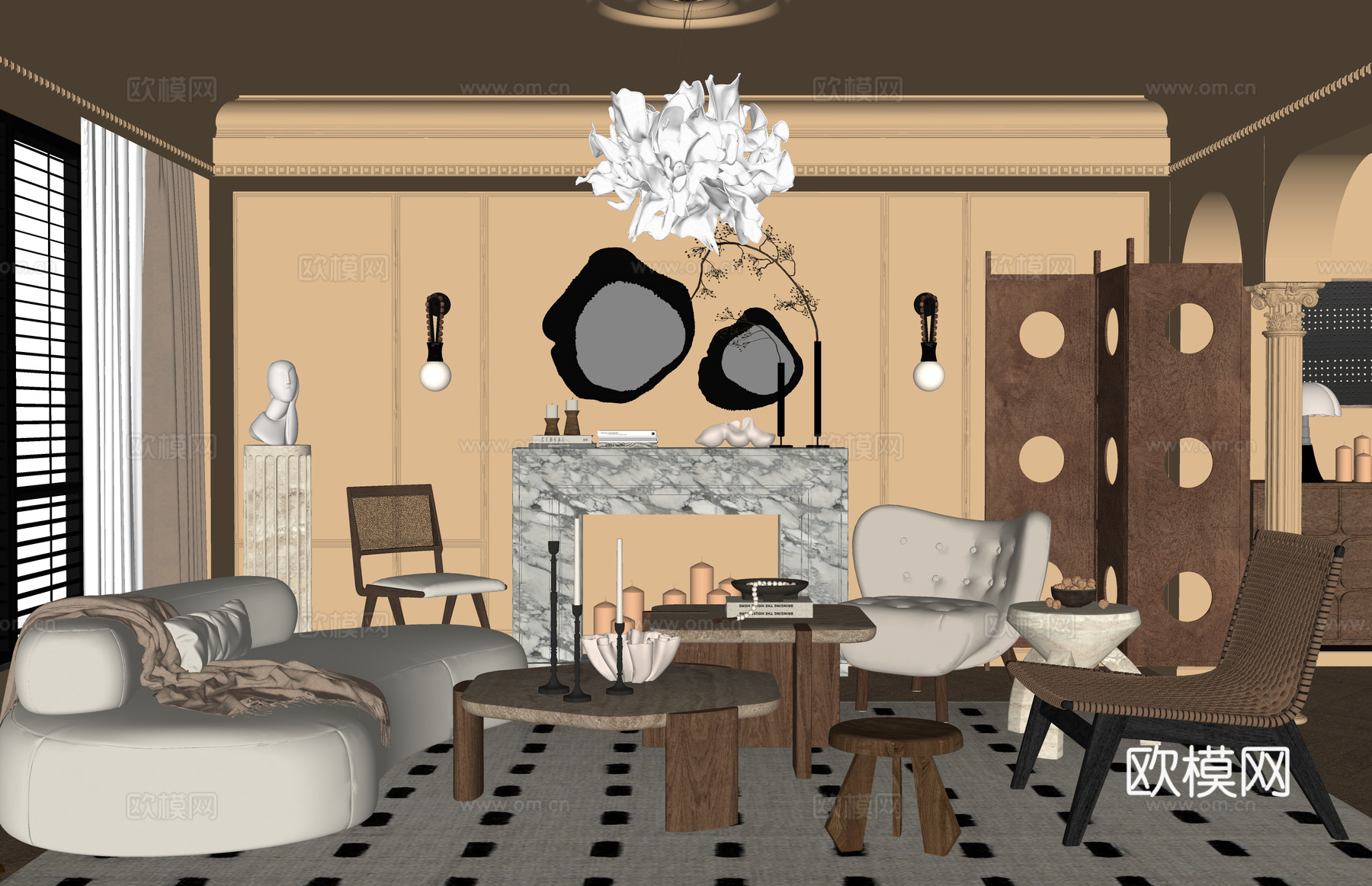 客厅 卫生间 卧室 阳台su模型