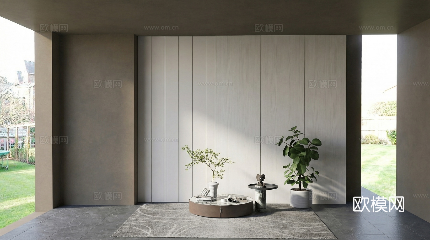 现代茶几组合su模型