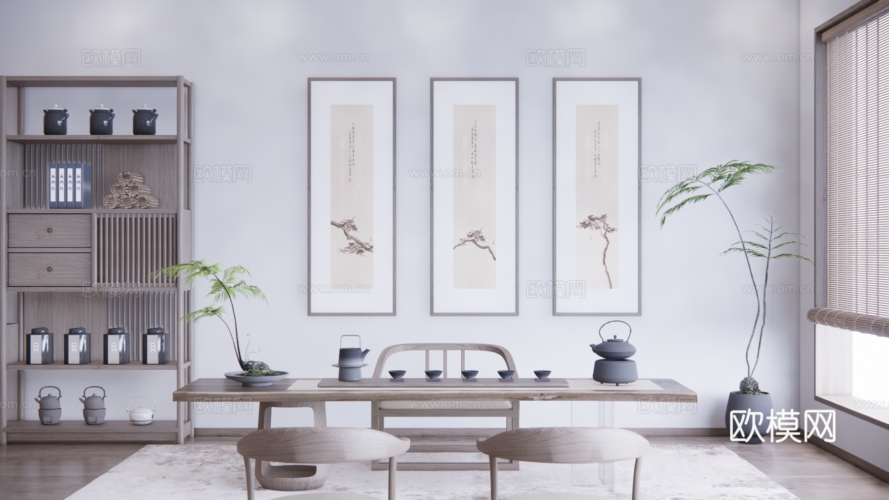 餐厅 卧室 茶桌椅 客厅 客餐厅 卫生间su模型