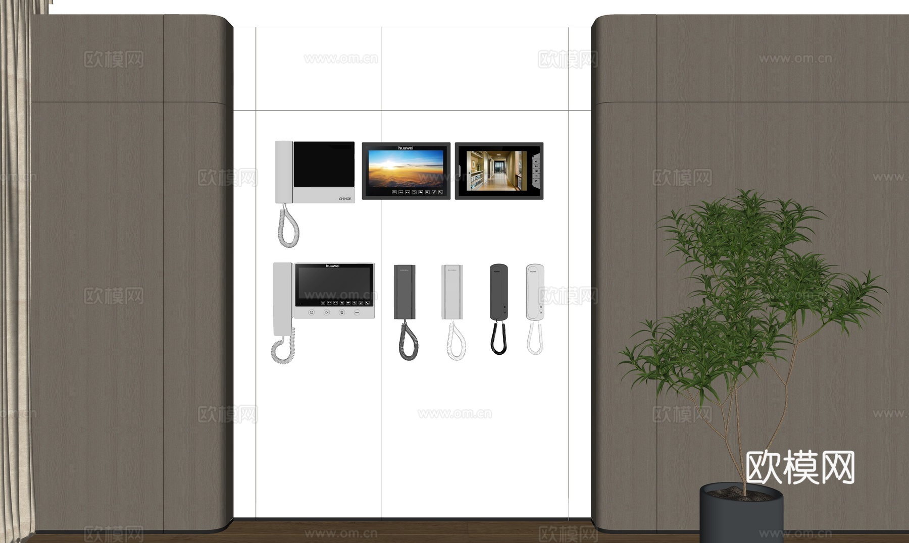 现代电话_可视电话_门禁机_可视门铃su模型