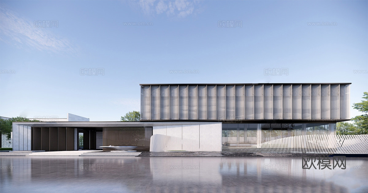 现代售楼处建筑 售楼部建筑su模型