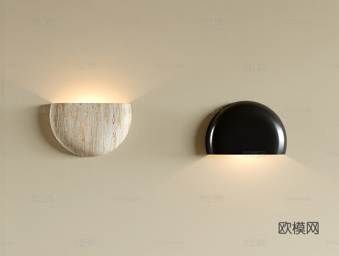 现代简约壁灯 床头壁灯 儿童壁灯 极简壁灯 大理石壁灯3d模型