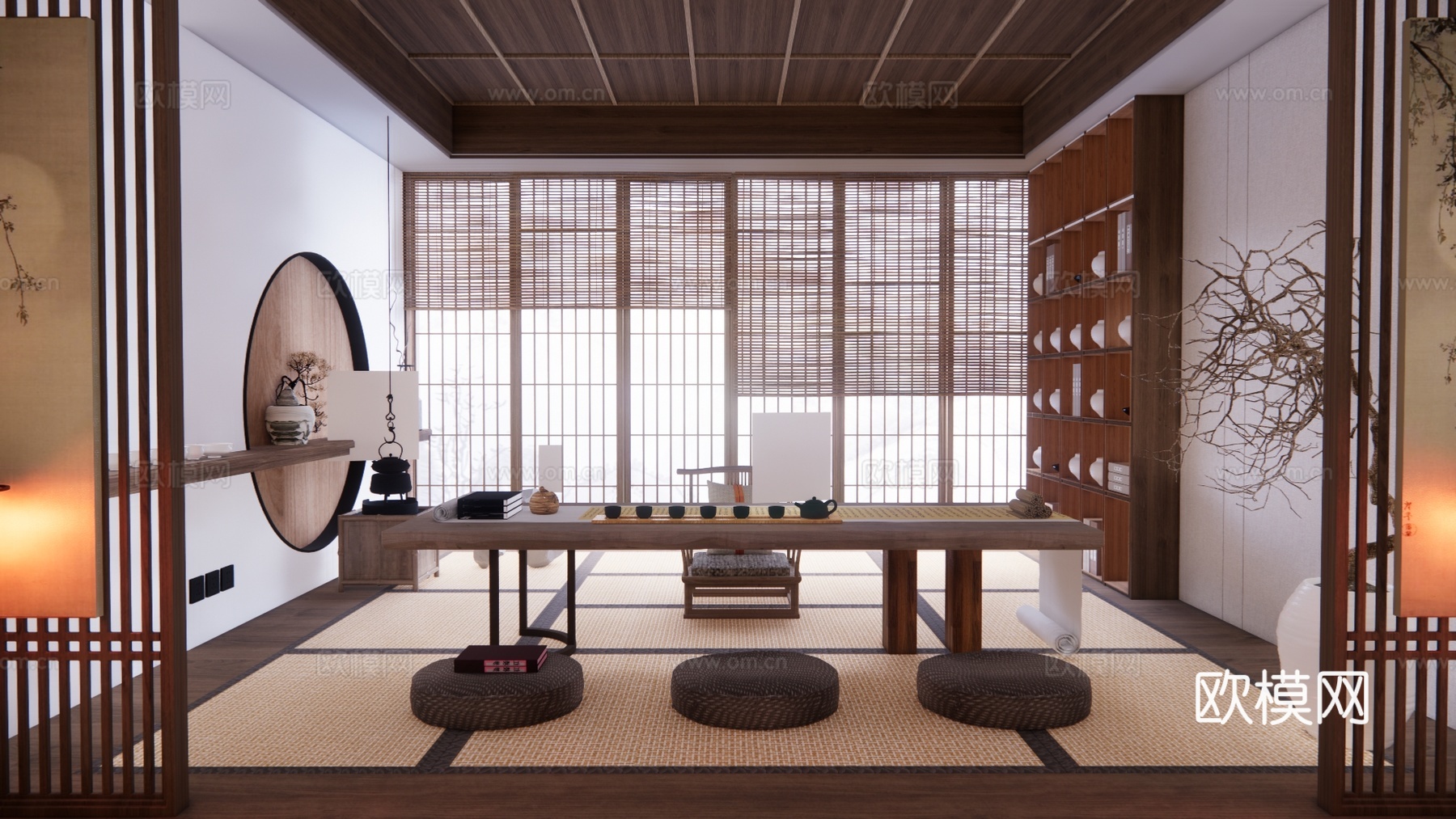 茶桌组合 餐厅 茶室 客厅 玄关su模型