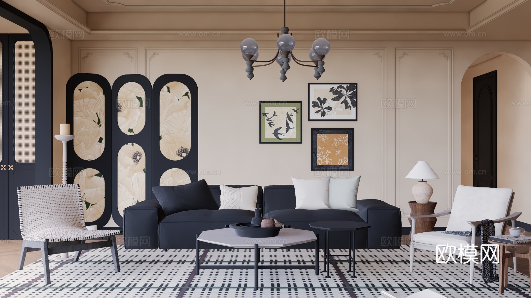 茶室 衣帽间 阳台 卧室 卫生间 门窗su模型