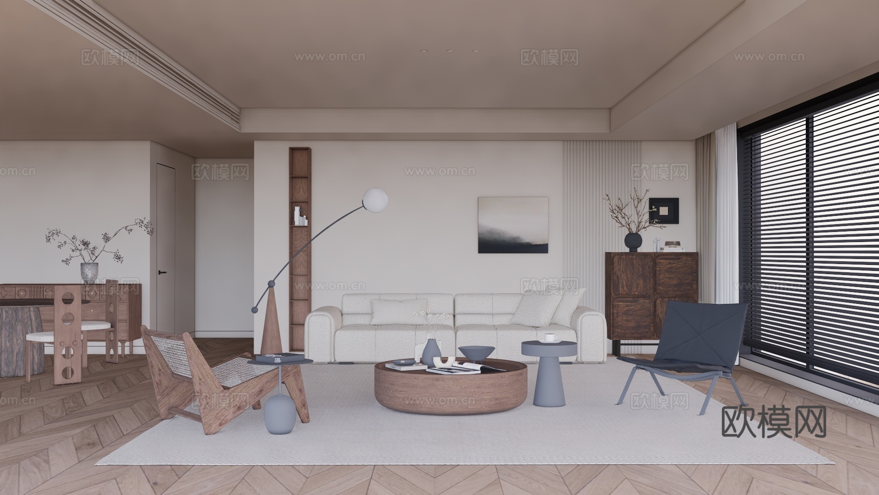 客餐厅 客厅 卫生间su模型