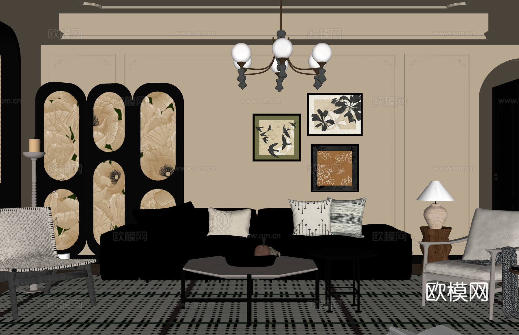 茶室 衣帽间 阳台 卧室 卫生间 门窗su模型