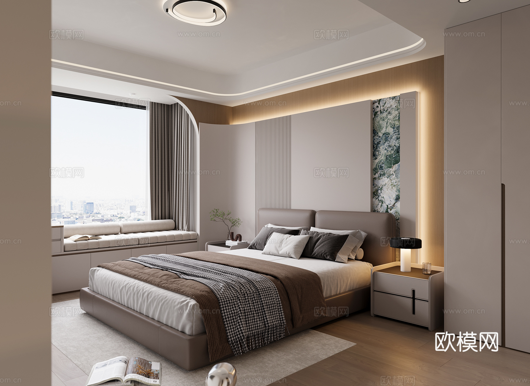 意式卧室su模型