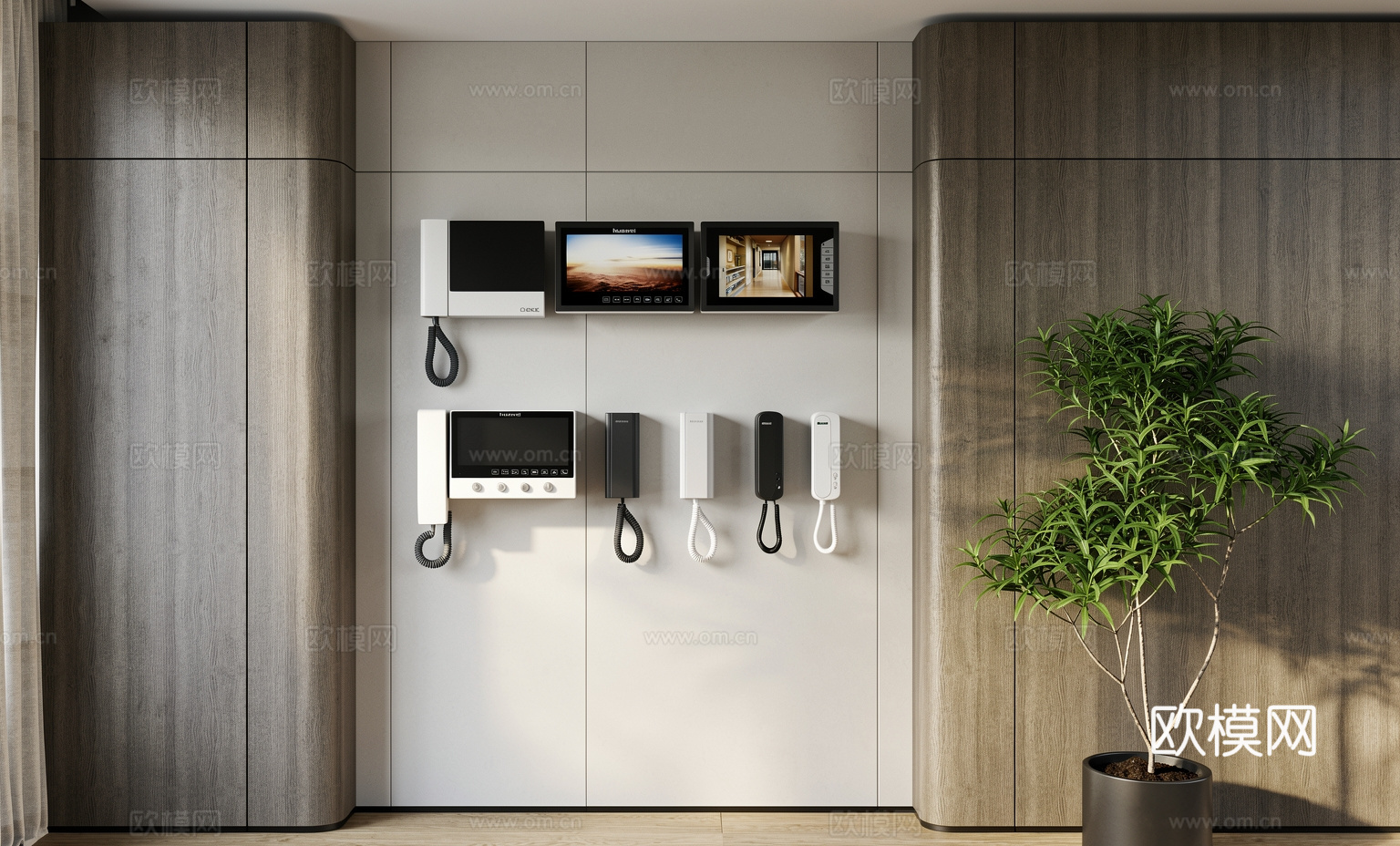 现代电话_可视电话_门禁机_可视门铃su模型