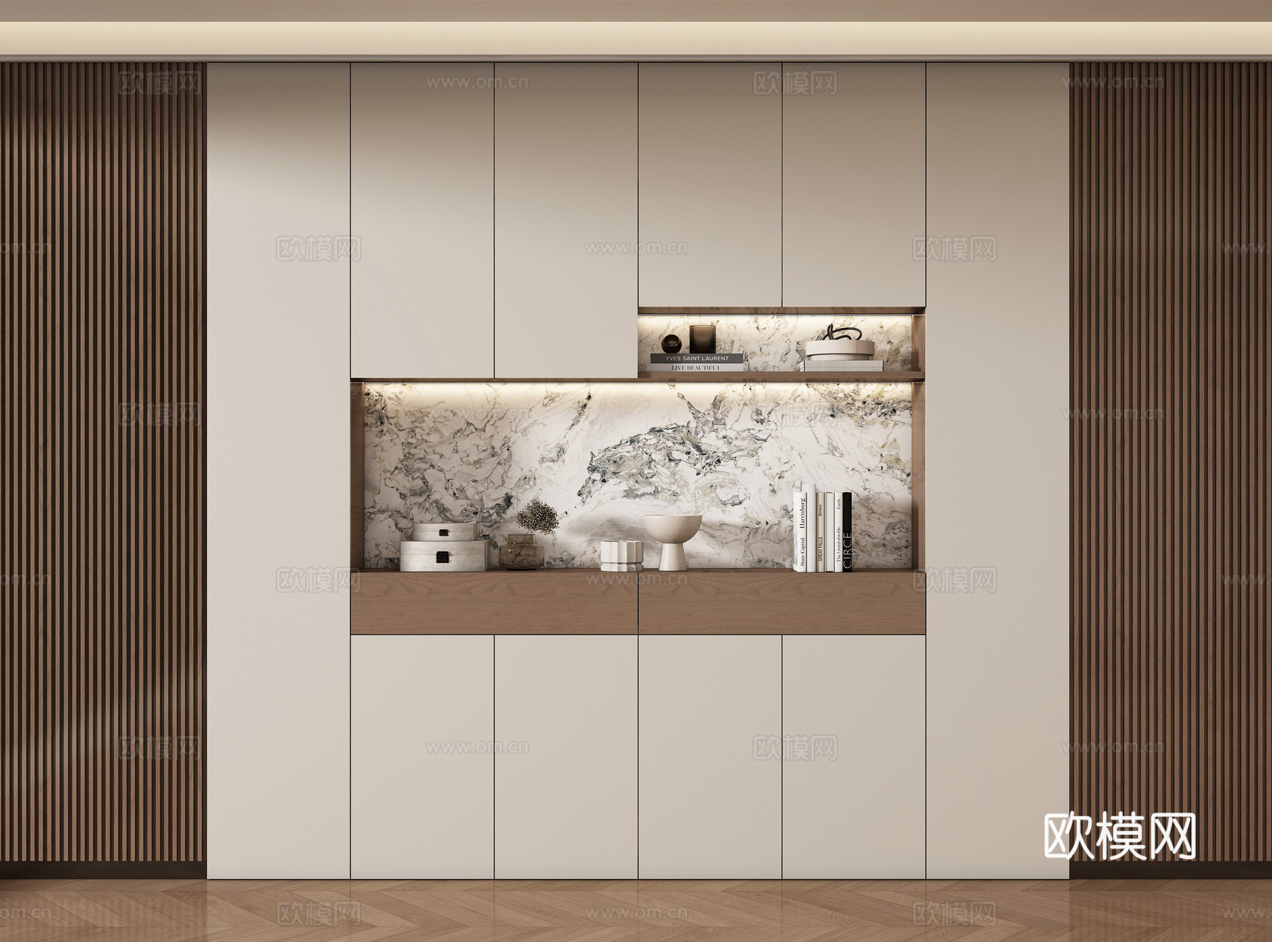 现代餐边柜 储物柜 背景柜 酒柜 装饰柜su模型