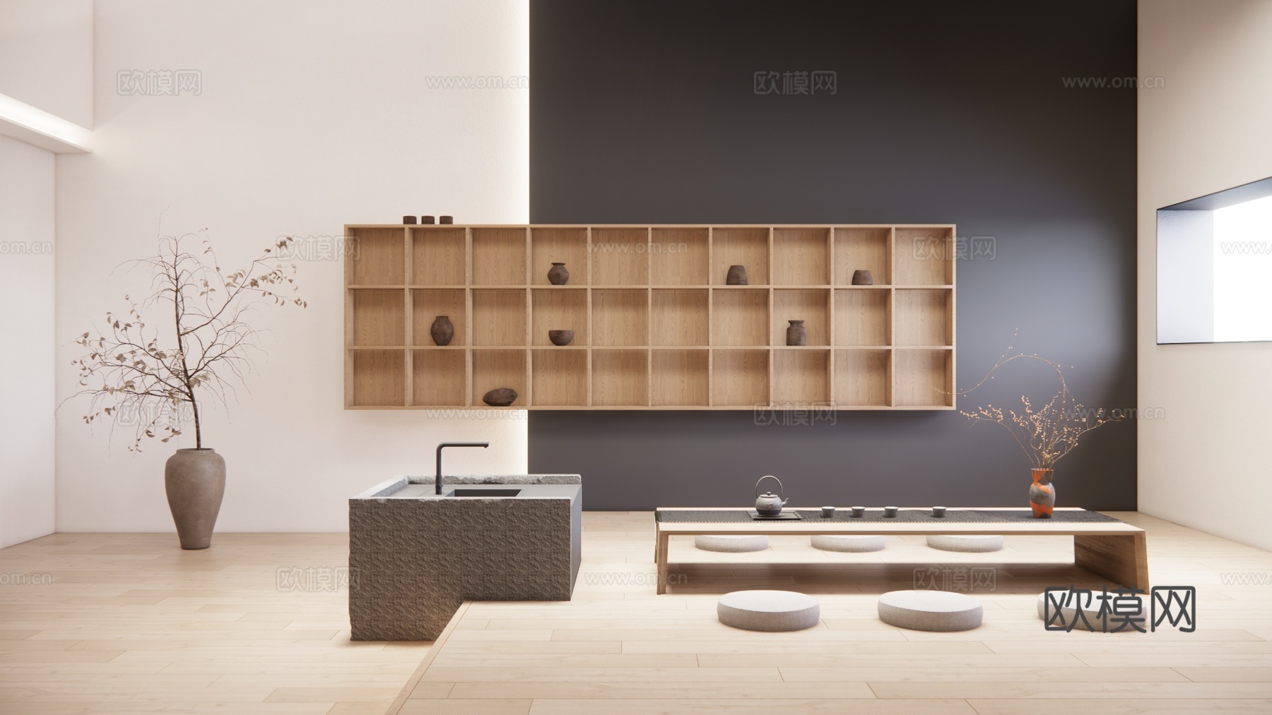 卫生间 客厅 客餐厅 茶桌椅 卧室su模型